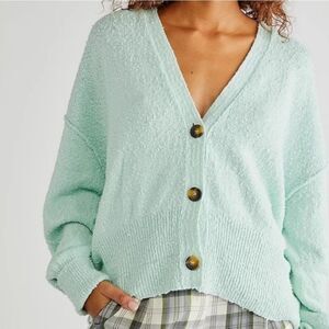 FREE PEOPLE Found My Friend Cardi Cardigan In Ocean Lily Women's XS